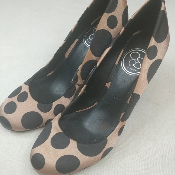 Women's JS by Jessica Simpson Polka Dot Pumps - Si - Picture 1 of 8